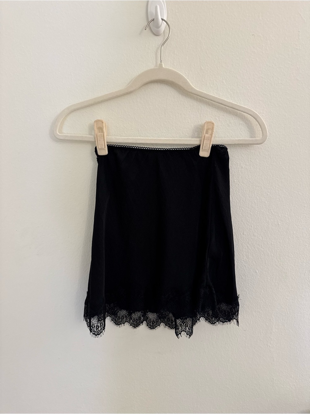 aerie Black Lace-Trim Half Slip